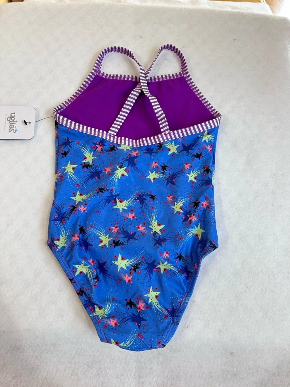Girls' Blue Star Print One-Piece Uglies Swimsuit